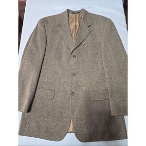 VTG‎ RALPH LAUREN 100% Wool Sport Coat Blazer Mens Brown Tan  Suit Jacket 42R